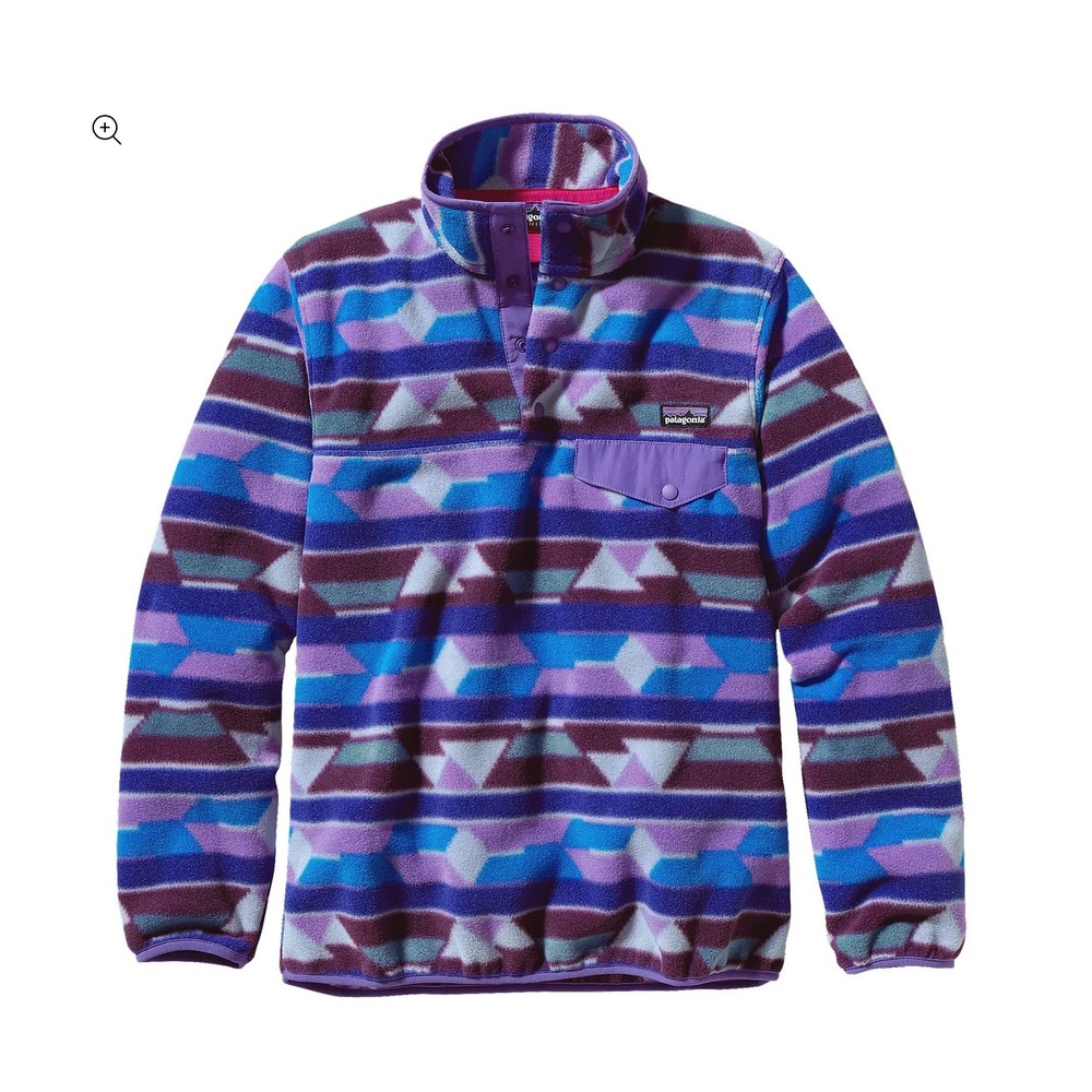 Patagonia Synchilla Aztec‎ T snapFleece Pullover Womens M Purple Blue Geometric